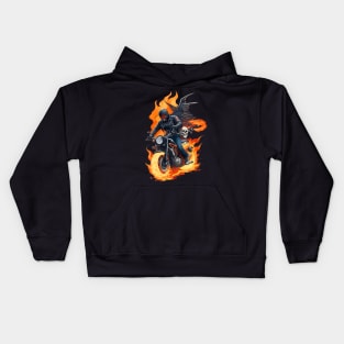 Burning Easy Rider from Hell Kids Hoodie